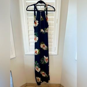 NLW Navy Blue Floral Maxi Dress